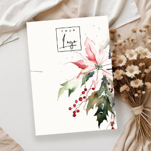 Christmas Berry Poinsettia Foliage Necklace Logo Visitenkarte