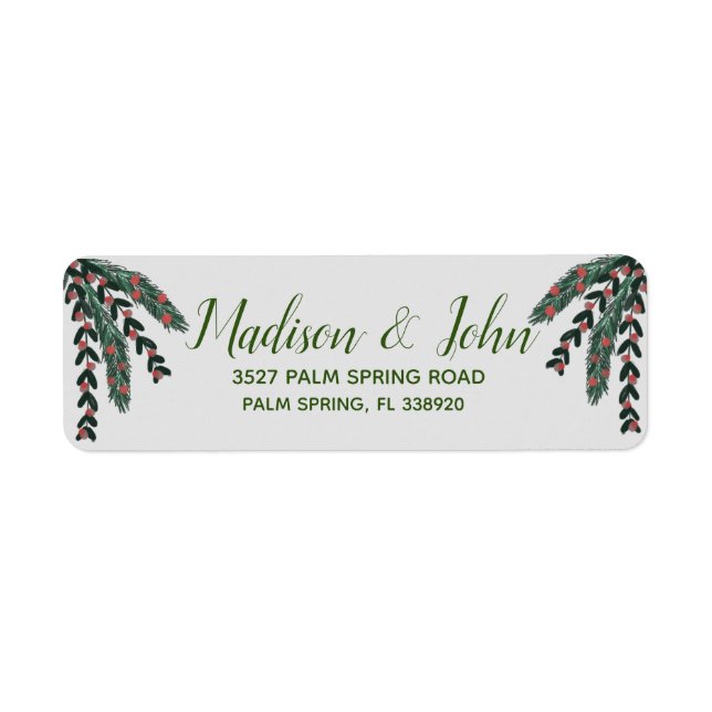 Christmas Berry Sprigs Wreath Tinsels Adresse (Vorne)