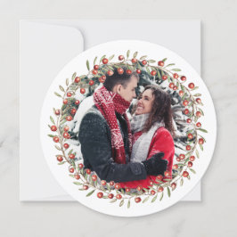 Christmas Berry Wreath | Round Card Feiertagskarte