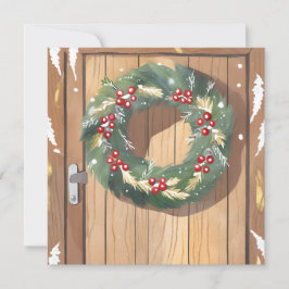 Christmas Berry Wreath | Wasserfarbe Rustikale Mer Feiertagskarte