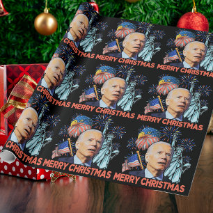 Christmas Biden Funny Joe Biden Konfuse Xmas Geschenkpapier