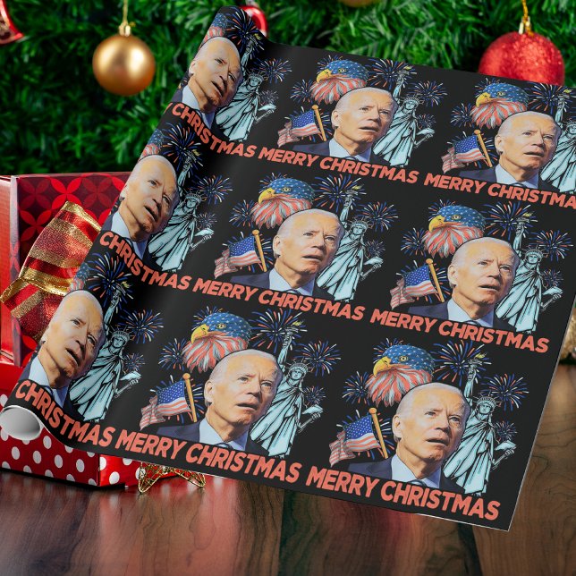 Christmas Biden Funny Joe Biden Konfuse Xmas Geschenkpapier (Von Creator hochgeladen)