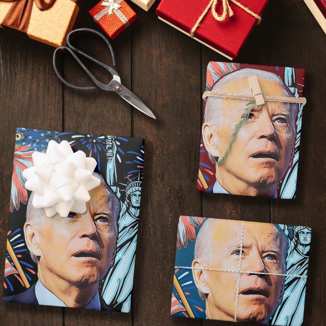 Christmas Biden Funny Joe Biden Konfuse Xmas Geschenkpapier Set (Von Creator hochgeladen)