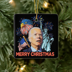 Christmas Biden Funny Joe Biden Konfuse Xmas Keramikornament