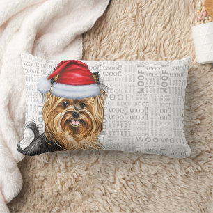 Christmas Biewer Terrier Dog Holiday Lendenkissen