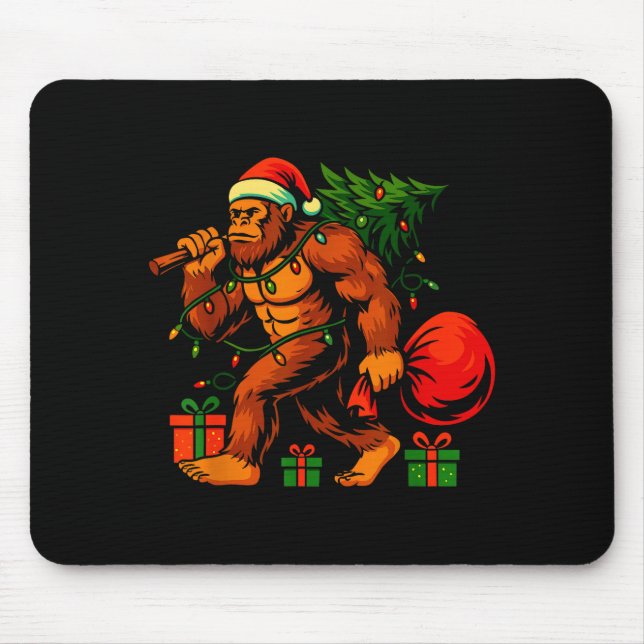 Christmas Bigfoot Costume Men Boy Sasquatch Xmas T Mousepad (Vorne)