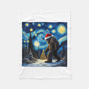 Christmas Bigfoot Weihnachtsmannmütze Van Gogh Sta Fleecedecke