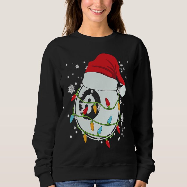 Christmas Billiard Funny Christmas Lights Xmas Sweatshirt (Vorderseite)