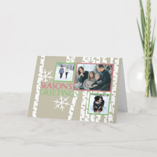 Christmas Birch Trees Photo Feiertagskarte