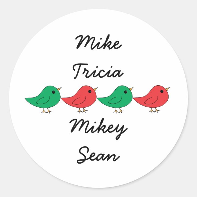 Christmas Bird Runder Aufkleber (Vorderseite)