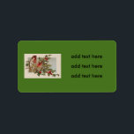 Christmas Bird Songbird Holly Snow Adressaufkleber<br><div class="desc">Zeit,  um die Feiertage zu feiern. Dieses Weihnachtsbild zeigt Weihnachtsvögel,  die auf einem Heiligtum stehend sind.</div>