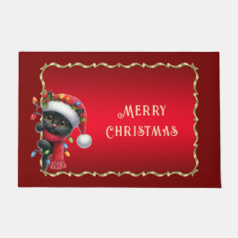 Christmas Black Cat Holiday Doormat Fußmatte