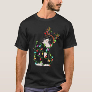 Christmas Black Cat Rentier Antlers Catmas Women T-Shirt