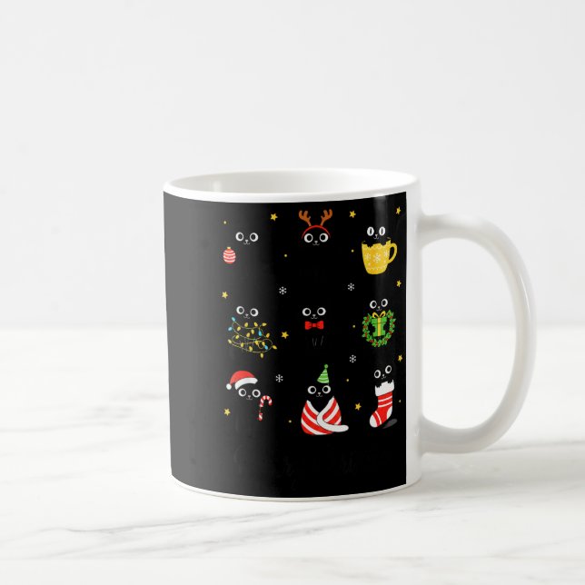 Christmas Black Cats Merry Christmas Cute Holiday  Kaffeetasse (Rechts)