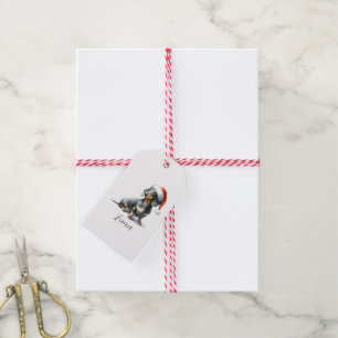 Christmas Black Dackel Dog Hat Geschenkanhänger