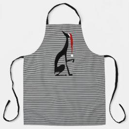 Christmas Black Dog Greyhound mit Weihnachtsmannmü Schürze