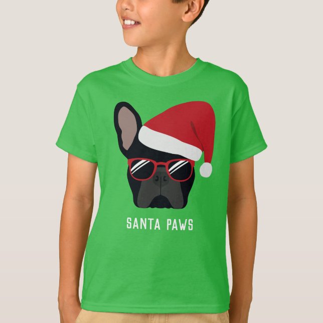 Christmas Black French Bulldog T - Shirt (Vorderseite)