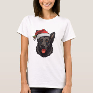 Christmas Black German Shepherd T - Shirt