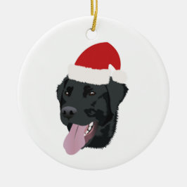 Christmas Black Lab Ceramic Ornament