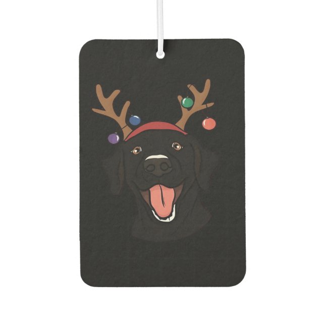 Christmas Black Lab Essential T-Shirt Autolufterfrischer (Vorderseite)