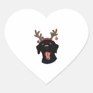 Christmas Black Lab Herz-Aufkleber