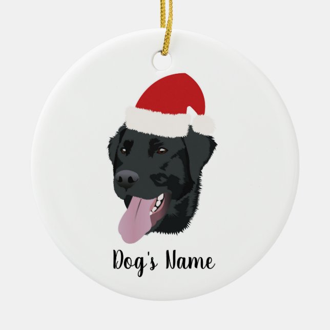 Christmas Black Lab Keramik Ornament (Vorne)