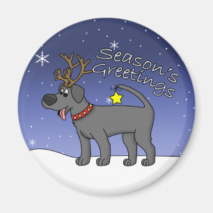 Christmas Black Lab Magnet