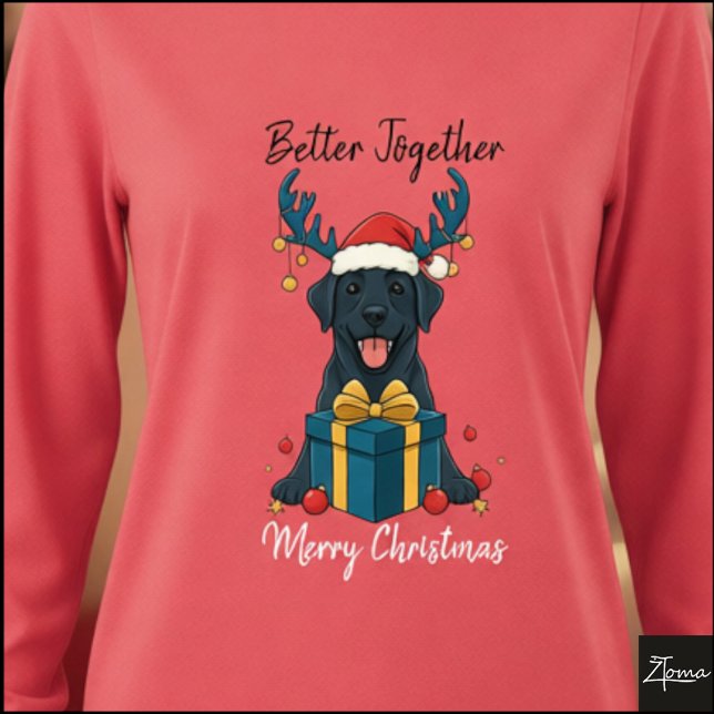 Christmas Black Labrador Gift Graphic Reindeer Tri-Blend Shirt (Von Creator hochgeladen)