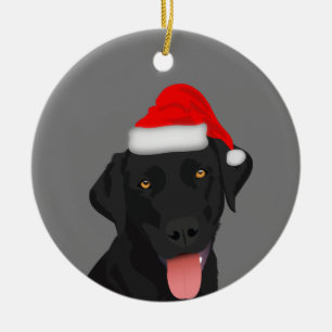 Christmas Black Labrador Retriever Keramik Ornament