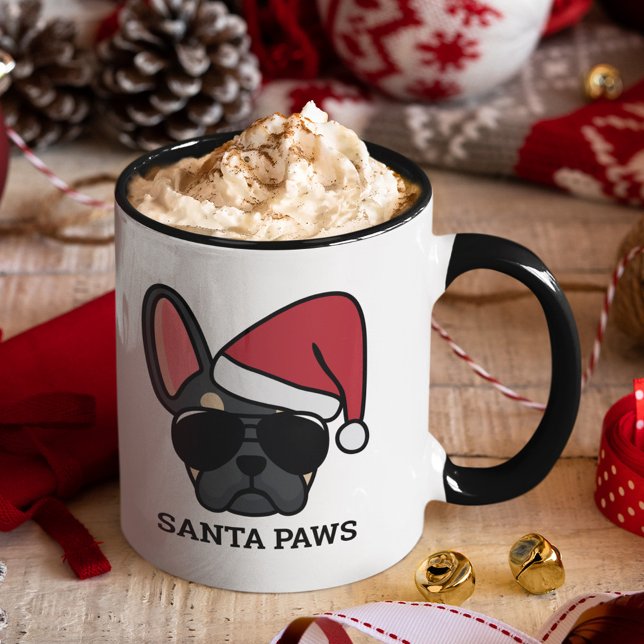 Christmas Black Tan French Bulldog Tasse (Von Creator hochgeladen)