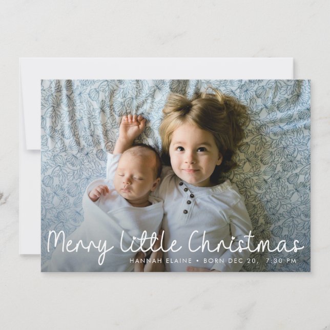 christmas blessing script birth announcement card ankündigung (Vorderseite)