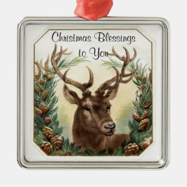 Christmas Blessings Deer Ornament Aus Metall