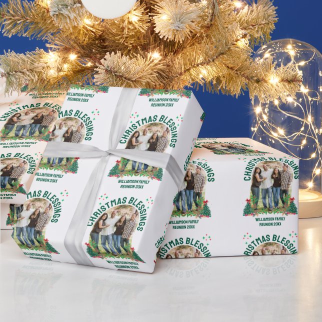 CHRISTMAS BLESSINGS FAMILY WIEDERSEHEN Matching Gr Geschenkpapier (Feiertage)