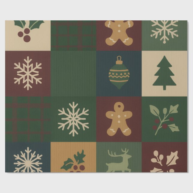 Christmas Block Christmas Wrap Geschenkpapier (Flach)