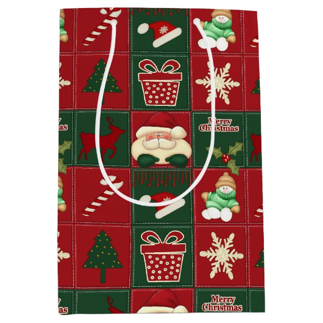 Christmas Blocks GIFT BAG m Mittlere Geschenktüte (Vorderseite)