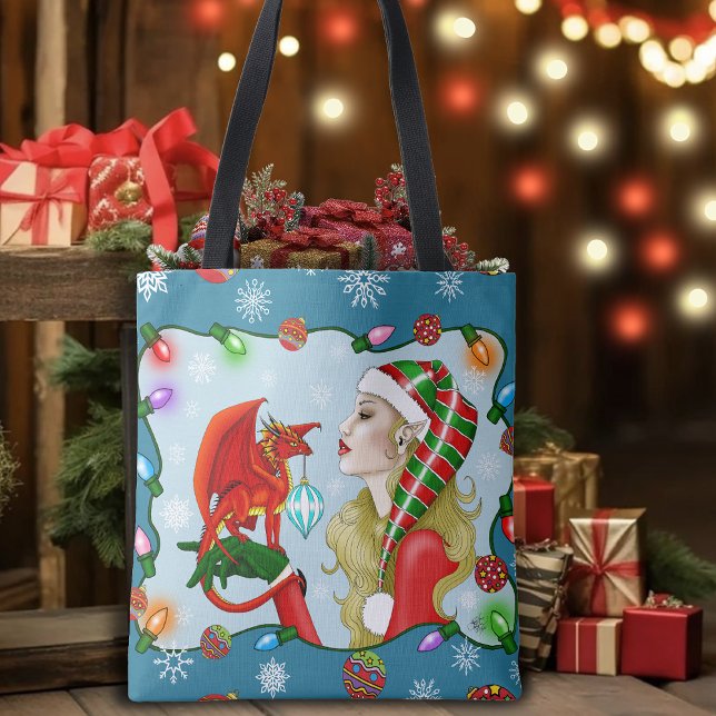 Christmas Blonde Elf Red Dragon Fantasy (Von Creator hochgeladen)