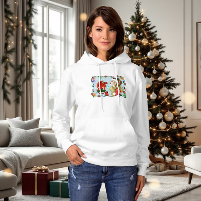 Christmas Blonde Elf Red Dragon Fantasy Hoodie (Von Creator hochgeladen)