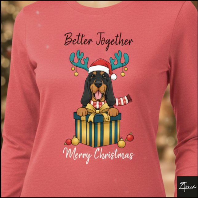 Christmas Bloodhound Reindeer Scarf Gift Graphic Tri-Blend Shirt (Von Creator hochgeladen)