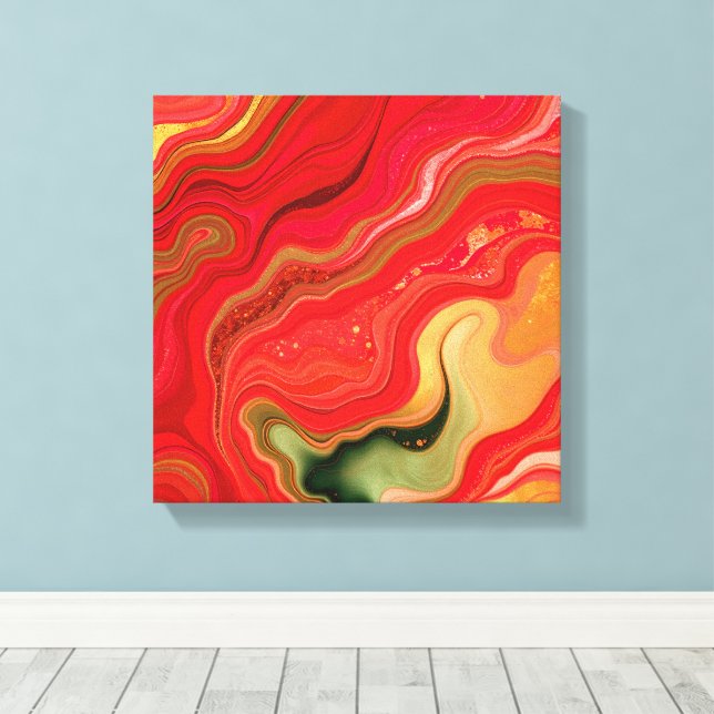 Christmas Bloom Frequencies Abstract Energy Canvas Leinwanddruck (Insitu (Holzboden))