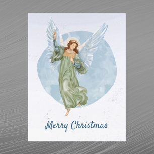 Christmas Blue Angel Watercolor Feiertagspostkarte