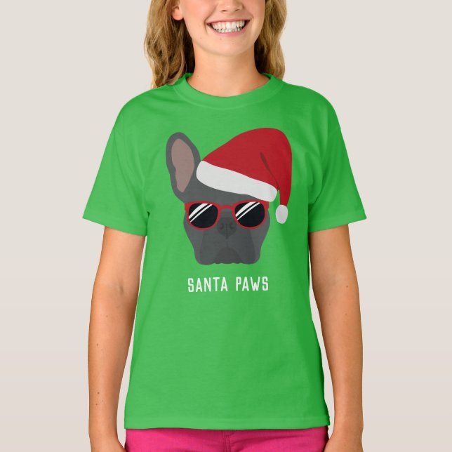 Christmas Blue Bulldog T-Shirt (Vorderseite)