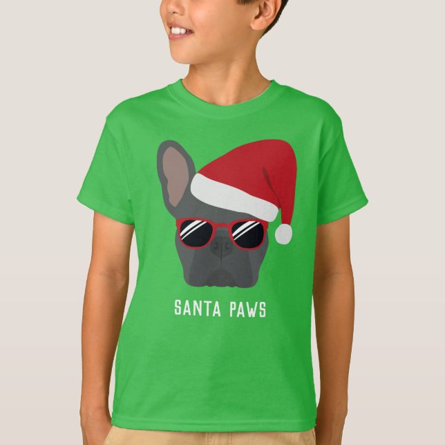 Christmas Blue Bulldog T-Shirt (Vorderseite)