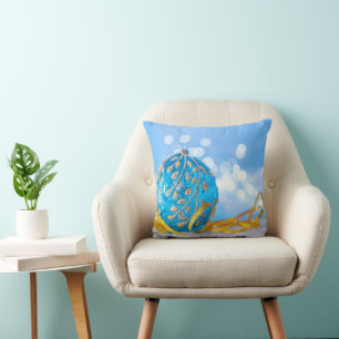 Christmas Blue Decor Ball Kissen
