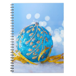 Christmas Blue Decor Ball Notizblock