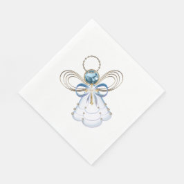 Christmas Blue Filigree Engel of Faith - Urlaub Serviette
