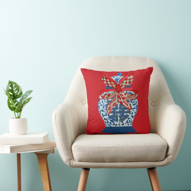 Christmas Blue Ginger Jar Kissen (Stuhl )