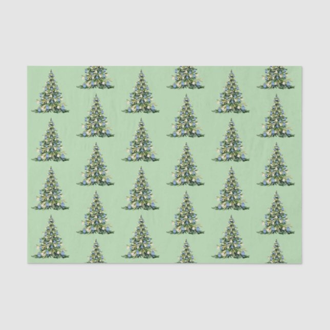 Christmas Blue Ginger Jars Tissue Paper Seidenpapier (Vorderseite)