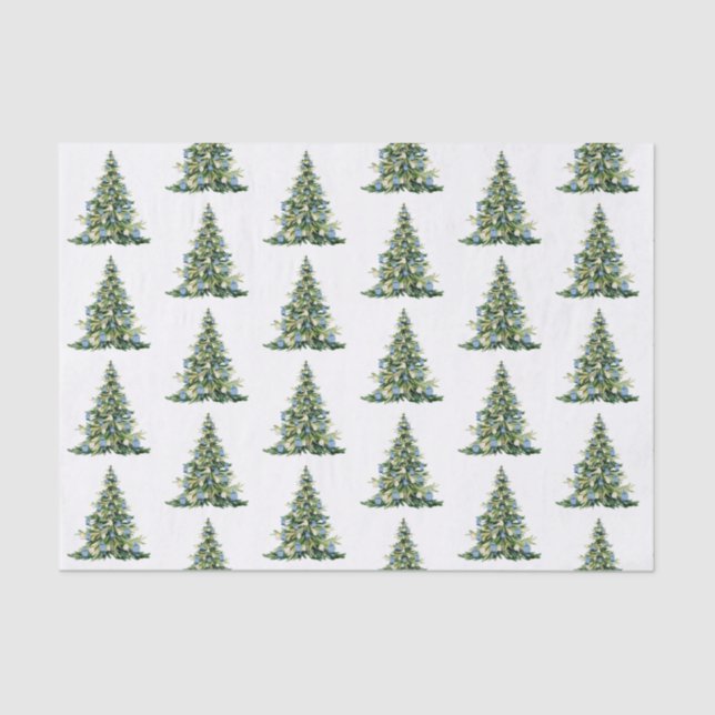 Christmas Blue Ginger Jars Tissue Paper Seidenpapier (Vorderseite)