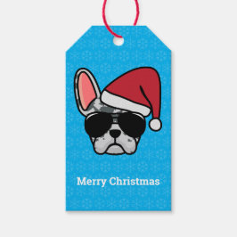 Christmas Blue Merle French Bulldog Geschenkanhänger
