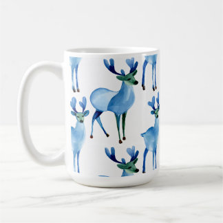Christmas Blue Reindeer Kaffeetasse